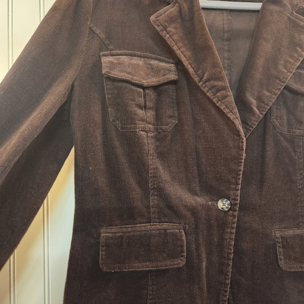 Per Se Women's Brown Corduroy Blazer Size L Classic Career Office Preppy Chic‎ - Picture 3 of 11